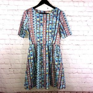 Skaters Multi Print Dress By‎ Yumi